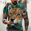 Summer Fashion Men's T-shirt Animal Tiger Leopard Pattern 3D Print Casual Loose Outdoor Boy Short Sleeve Tees Top Pullover Clothing