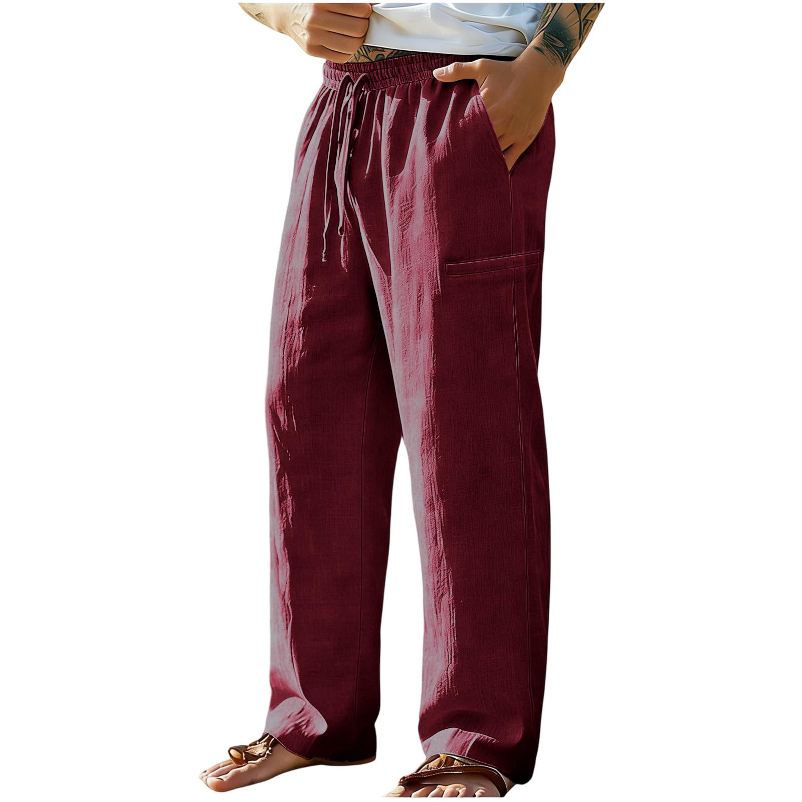 

Men s Loose and Casual Fashion Pants XL червоний