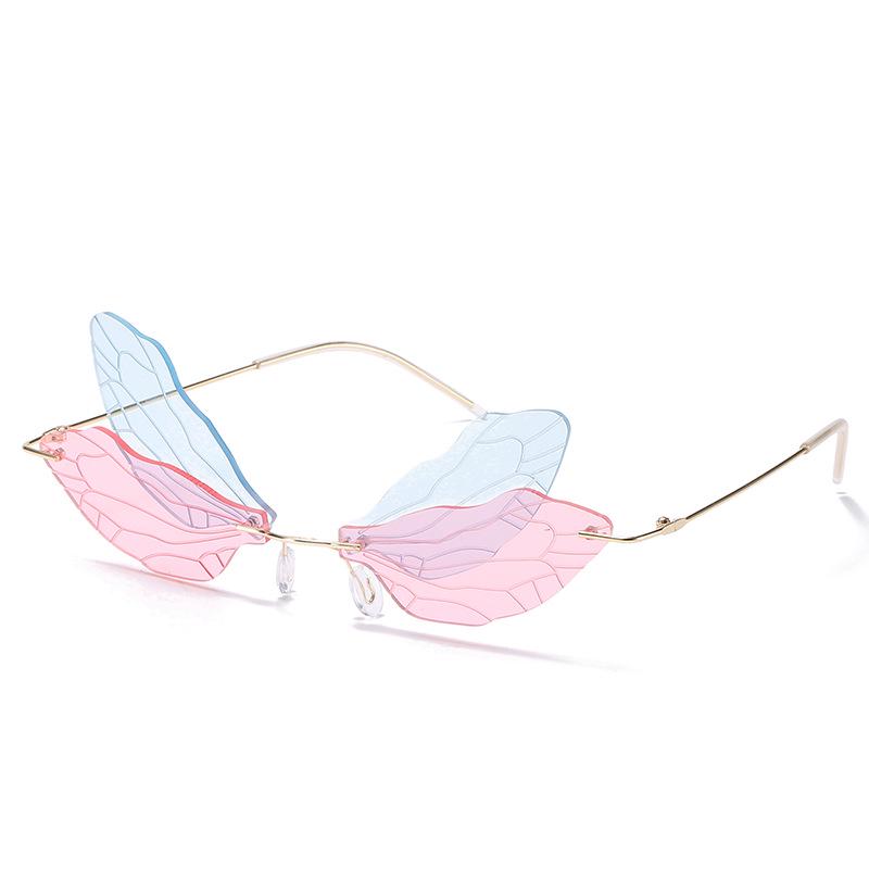 2024 Trendy Frameless Dragonfly Gradient Sunglasses for Women