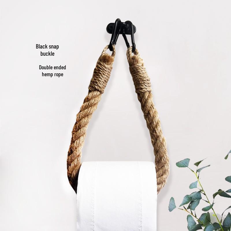 

Держатель для туалетной бумаги из пеньковой веревки - Креативное хранилище рулонов из нержавеющей стали 304