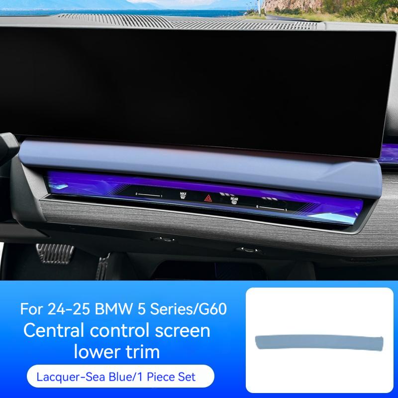 BMW 5er G60 2025ABS Carbonfaser-Mittelkonsole Navigationsbildschirm untere Blende Dekoraufkleber Autozubehör