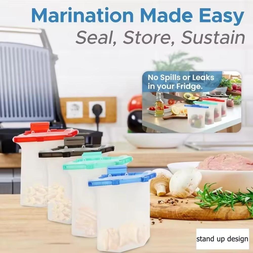 Food-grade Silicone Fresh-keeping Bag 1000ml Food Storage Bag Freezer Seal Bags Kitchen Tool