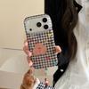 Custom Black Plaid Bunny Illustration Phone Case for iPhone 17/16 Pro Max/15/14