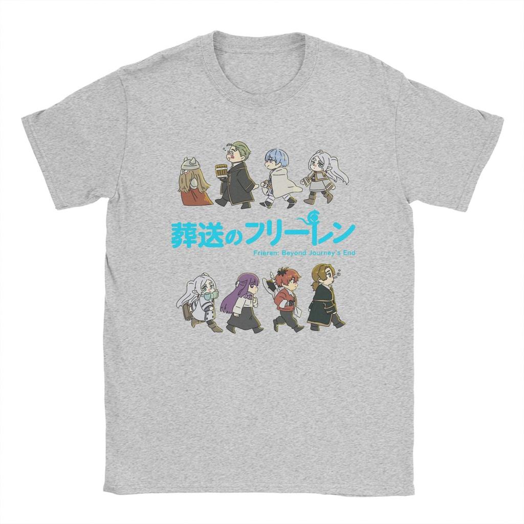 Frieren Trička s plnou postavou pro muže Bavlna Móda pro pánské tričko Kulatý výstřih Anime Tričko Krátký rukáv Topy Originální
