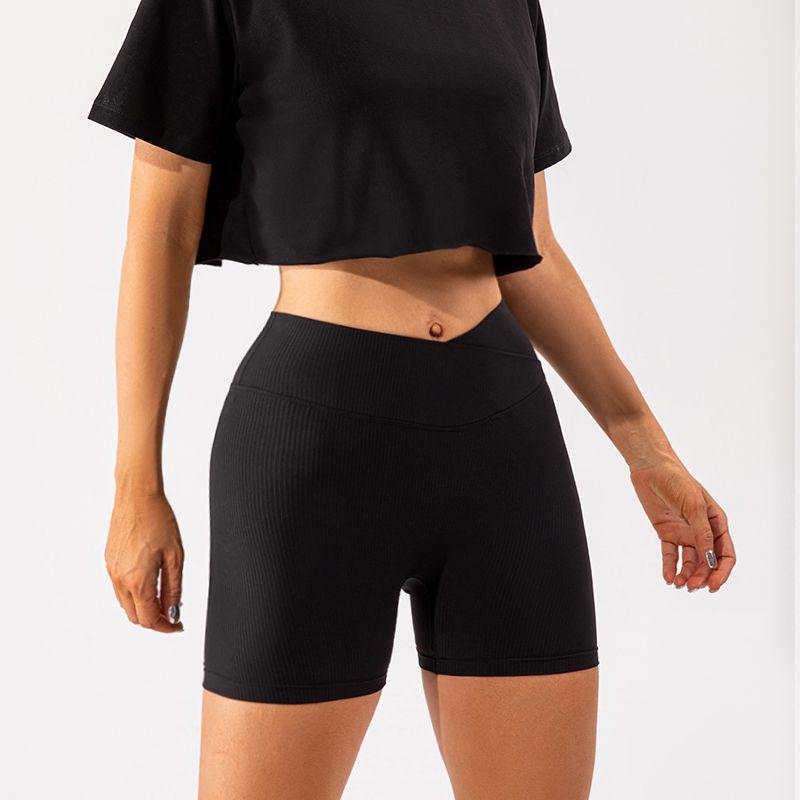 Cross Fitness Shorts Women's Outwear Seamless Tights V-Shaped Yoga Pants Summer Thin Quick-Drying Exercise Shorts