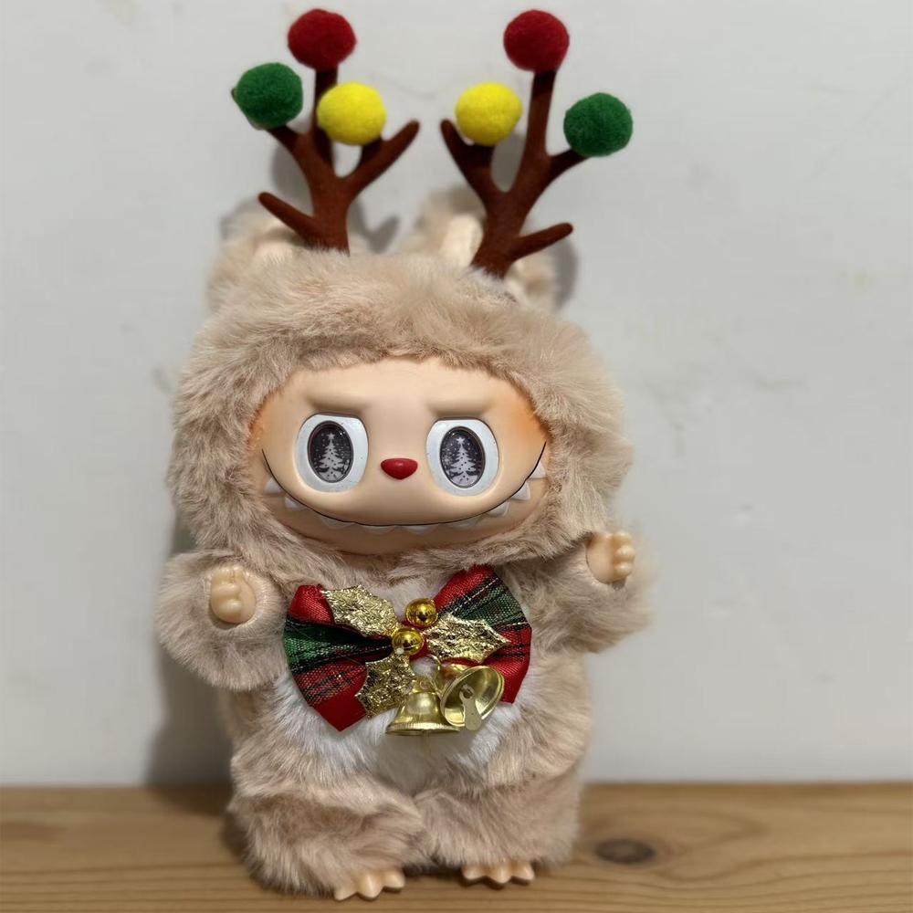 

Кукла Лось Лабубу Рождественский Зимомо 2 Монстр Виниловая Кукла с Лицом Детская Игрушка Фестиваль День Рождения Рождественский Подарок Коллекция для Стола Украшение бежевый