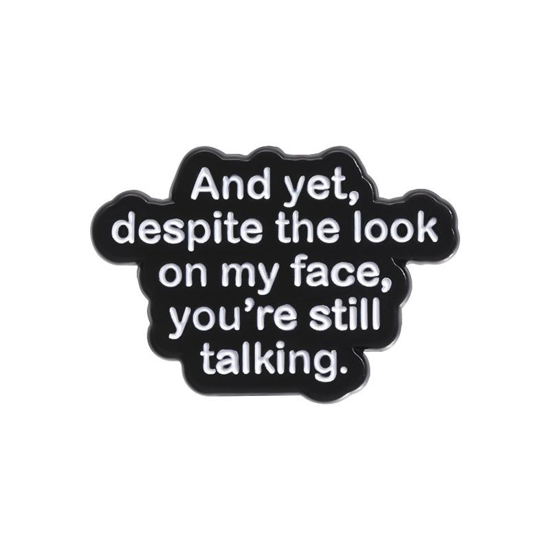 

Modern Simple Black Letter Badge Brooch In Alloy Material For Trendy Enhancement Wardrobe