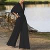 Lente en Zomer Effen Kleur Mode Nieuwe Chinese Jumpsuit Diagonaal Middelhoge Taille Temperament Commuter Jumpsuit