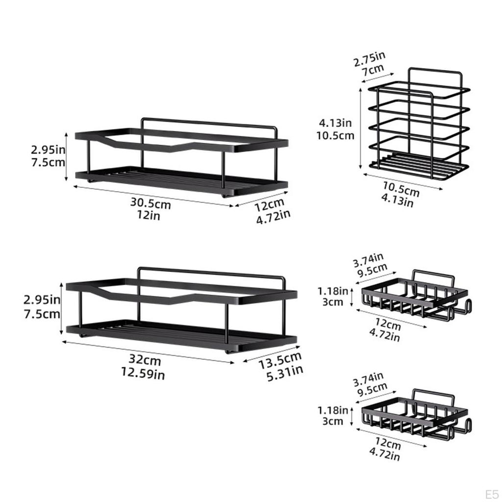 Shower Shelf Bath Organizers Modern Large Capacity Bathroom Storage Basket Wall Shelves for