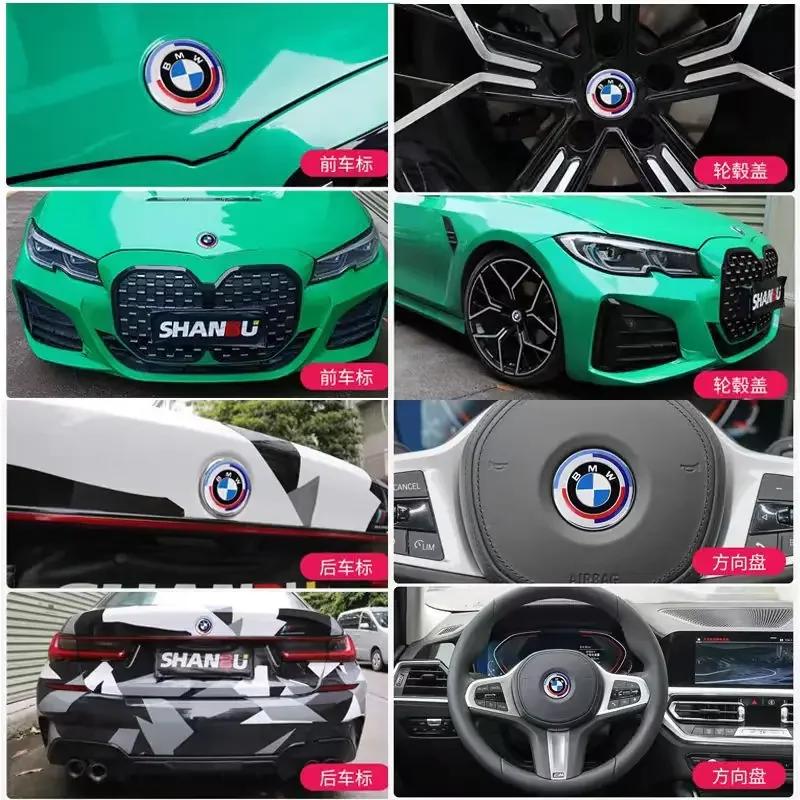 For BMW E39 E46 E30 E36 E87 E60 E90 Accessorie 3d ABS 74mm 82mm Anniversary BMW Hood Emblem Car Front Logo Rear Badge Covers
