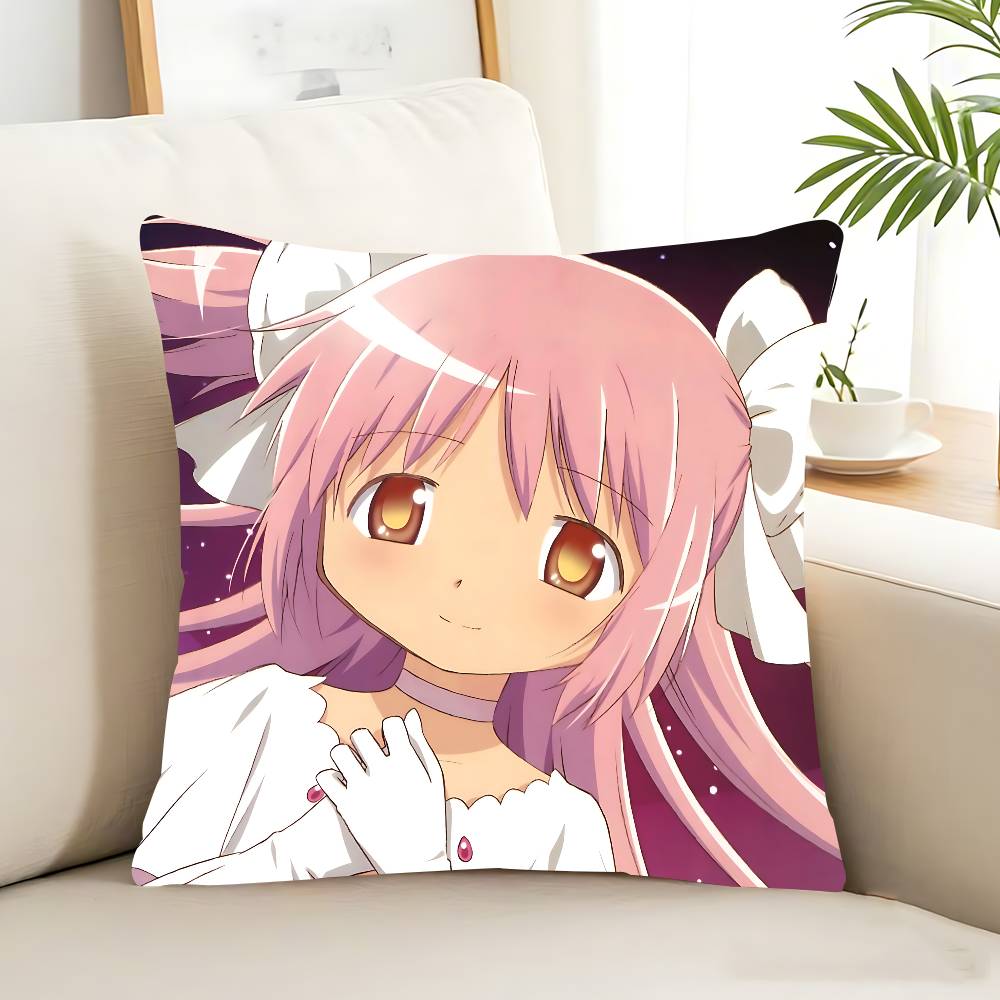 Cute Anime Puella Magi Pillow Case Removable Washable Cushion Cover – All-Season Soft Linen