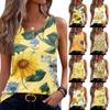 Womens Tank Tops Summer Sleeveless Tops Loose Button Shirts Neck Dress Casual Vest Clothes