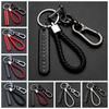 Jewelry Weave Auto Bag Pendant Phone Number Plate Keyring Anti-lost Car Keychain Leather Key Chain