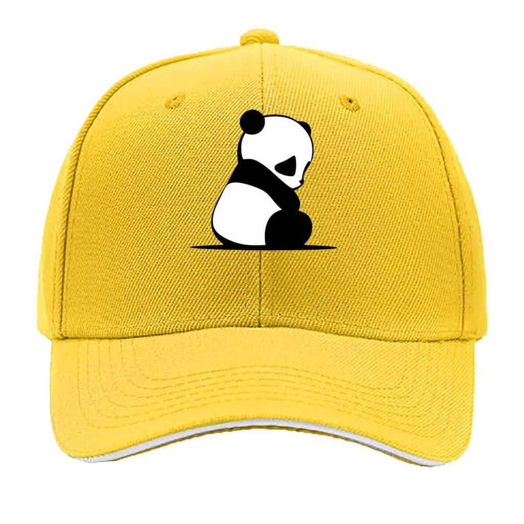 Cute Peeking Panda And Sitting Panda Illustration Sandwich Baseball Cap Sun Cap Outdoor Workouts Hat