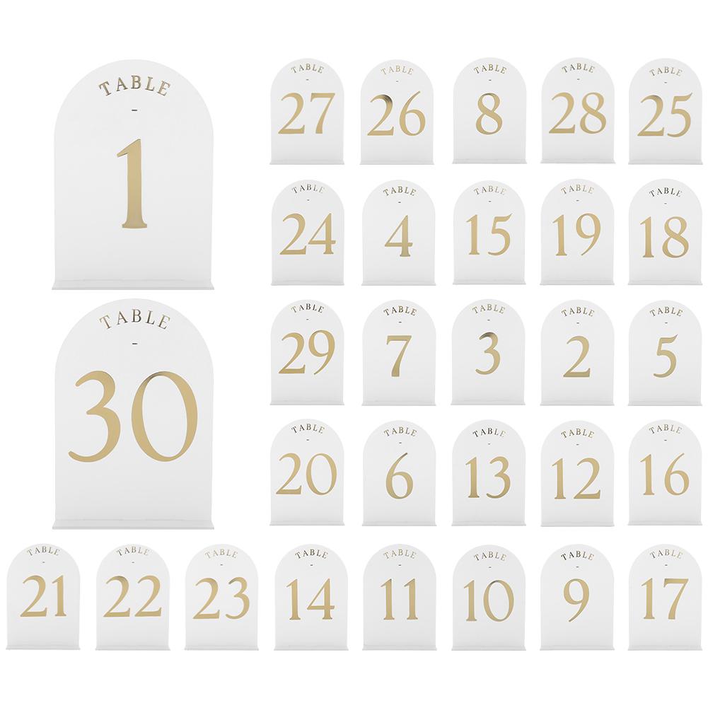 Clear Arch Acrylic Table Numbers with Stand White Arch Wedding Table Numbers for Centerpiece Reception Wedding Party Event