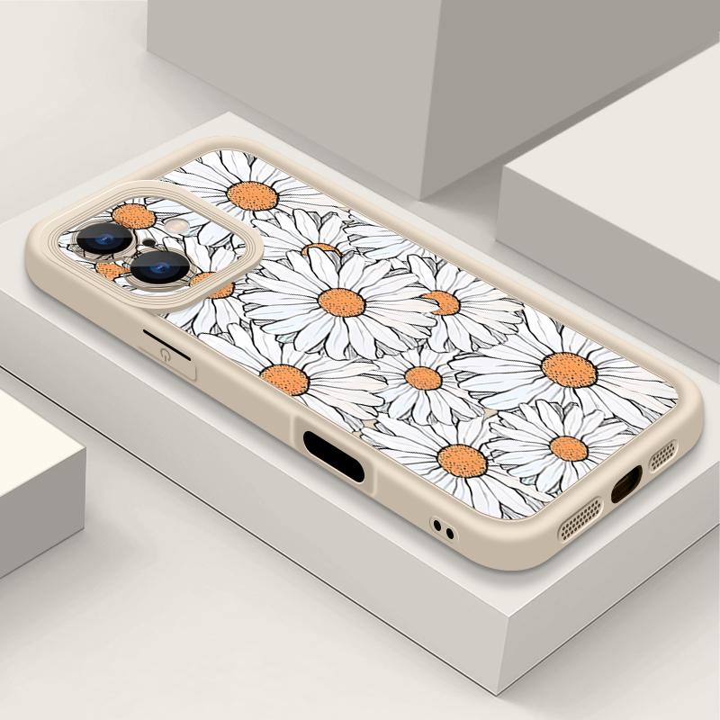 For iPhone 16 Pro Max Phone Case For iPhone 16e 15 14 13 12 Pro Max Plus 11 XR XS Flower Print Phone Case TPU Soft Shockproof Case Cover