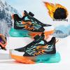 2025 Winter Boys' Waterproof Leather Sports Shoes with Rotating Buckle - Warm, Anti-Slip, Trendy for Middle and Big Kids