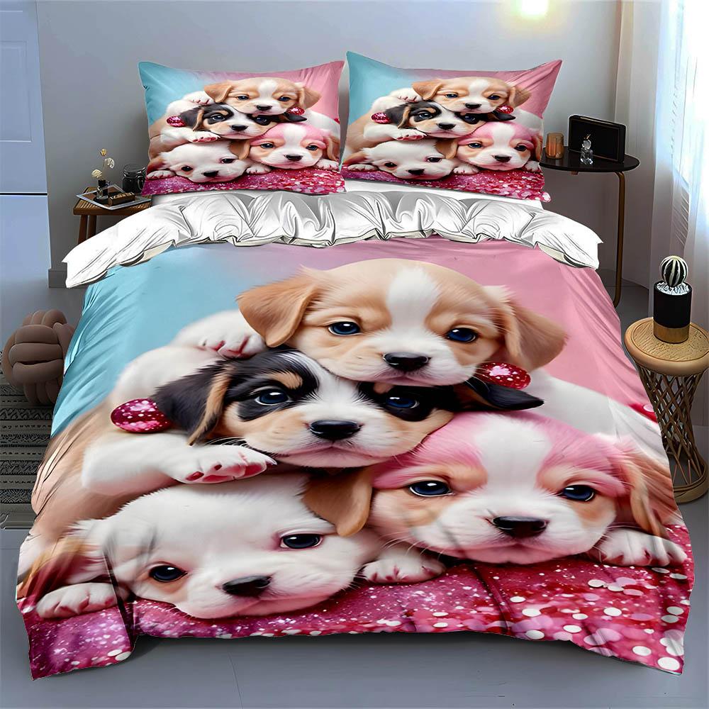 Puppies resting together. Bedding Duvet cover sets Duvet covers Pillowcases gifts (1 * Duvet Cover 2 * Pillowcases, without duvet insert)