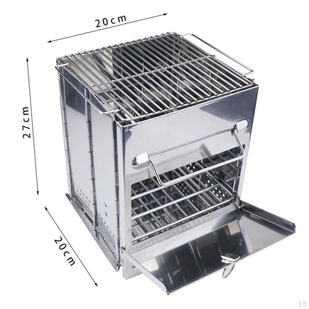 Foldable Fire Wood Camping Stove Cooking Grill Charcoal Portable Firewood Burning for