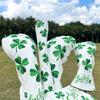 Aliennana Premium Leather Golf Club Headcovers, Lucky Clover Style, Golf Wood Cover Set, Golf Driver Cover, Fairway Wood, Utility, and Hybrid Headcove