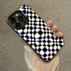 Twisted Checkerboard Hard Phone Case For IPhone 17 16 E 15 14 13 12 11 Pro Max Air 14 Plus Candy Matte Shockproof Back Cover
