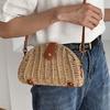 Summer New Casual Personality Niche Design Semi-circular Straw Woven Bag Women's Versatile Fashionable Holiday Messenger Bag