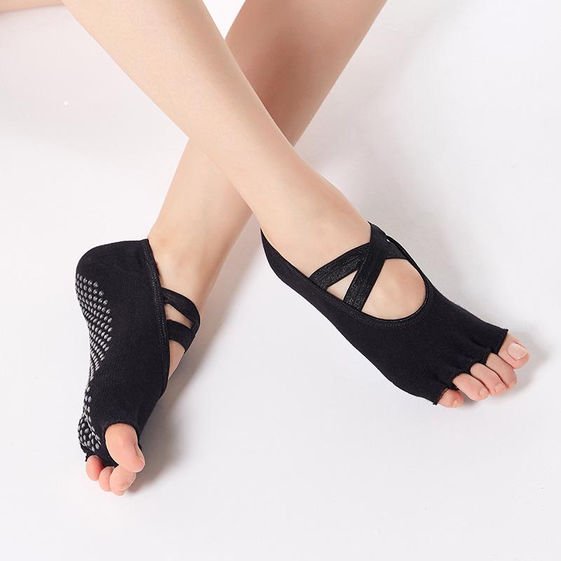 Meias de Yoga Antifricção de Dedo Aberto Antiderrapantes
