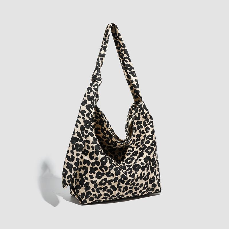 Høst- og vintermote Koreansk Ins-stil Leken leopardprint Dameveske En skulder Crossbody Tote Bag