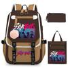 Sac à dos décontracté pour étudiant imprimé K-Pop Anime Dessin animé Sac fourre-tout tendance Trousse à crayons Ensemble