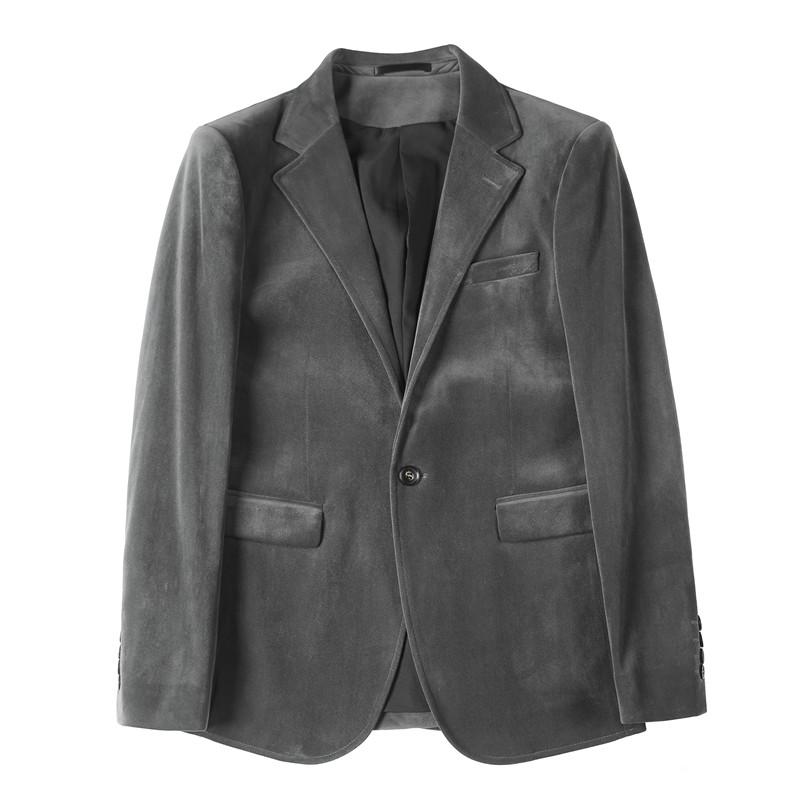 Blazers Men Autumn Winter New Fashion Velvet Blazer Jackets for Men Korean Luxury Clothing Slim Fit Formal Suit Coats