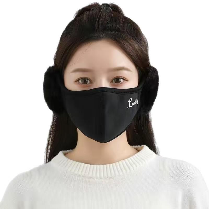 Women's Velvet Thickened Earphone Mask - Winter Warmth, Windproof, and Face Slimming