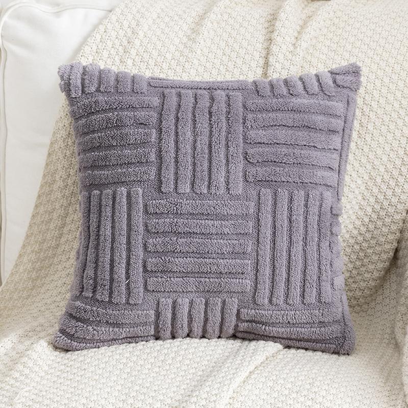 Solid Flannel Throw Pillow Cover 44x44 Cm Woven Soft Square Couch Bedroom Cushion Pillowcase for Sofa Bed Car Chair Home Textile