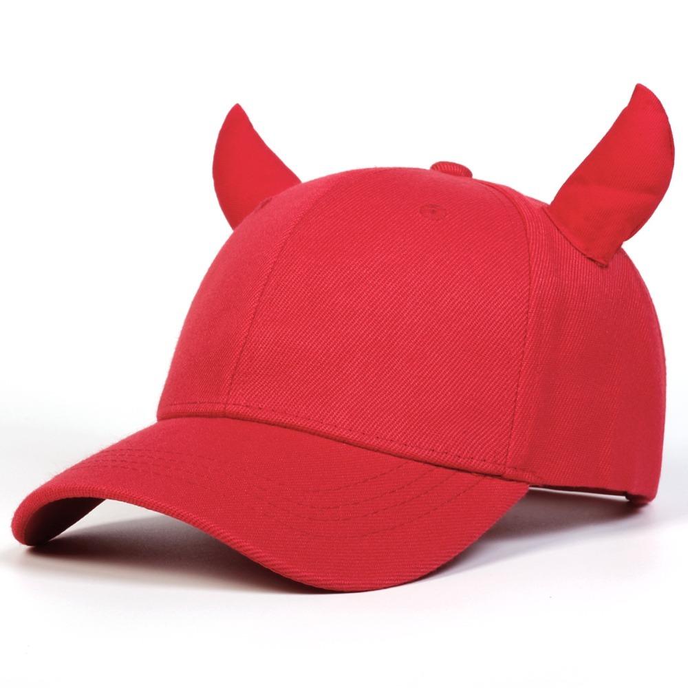 

Adjustable Bull Horn Baseball Caps Cute Cow Horn Hip-hop Hats Fashion Sun Hat Outdoor червоний