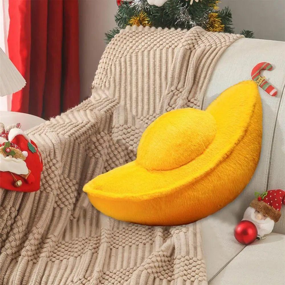 Chinese Gold Ingot Plush Cushion New Year Koi Fish Embroidery Pillow  New Year
