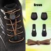 1Pair Press Lock Buckle Lazy Shoe Laces Elastic Round Shoelaces with For Kids Adults Suitable for A Variety of Shoes