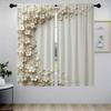 2 Pcs Elegant White Floral Blackout Curtains – for Living Room Bedroom Dining Room   Adding Natural Beauty & Cozy Ambiance