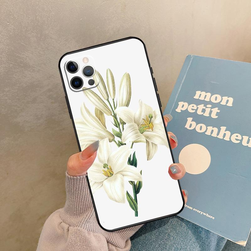 Lily Flowers Case For iPhone 17 Air 13 16 15 11 12 14 Pro Max 13 mini XR 15 16 Plus 16e Back Cover Shell