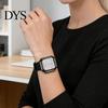 Fashionable Women Watch Silicone Square Dial Quartz Wristwatch Rhinestone Minimalist Ladies Timepiece Dress for Casual Formal Office Party Dating