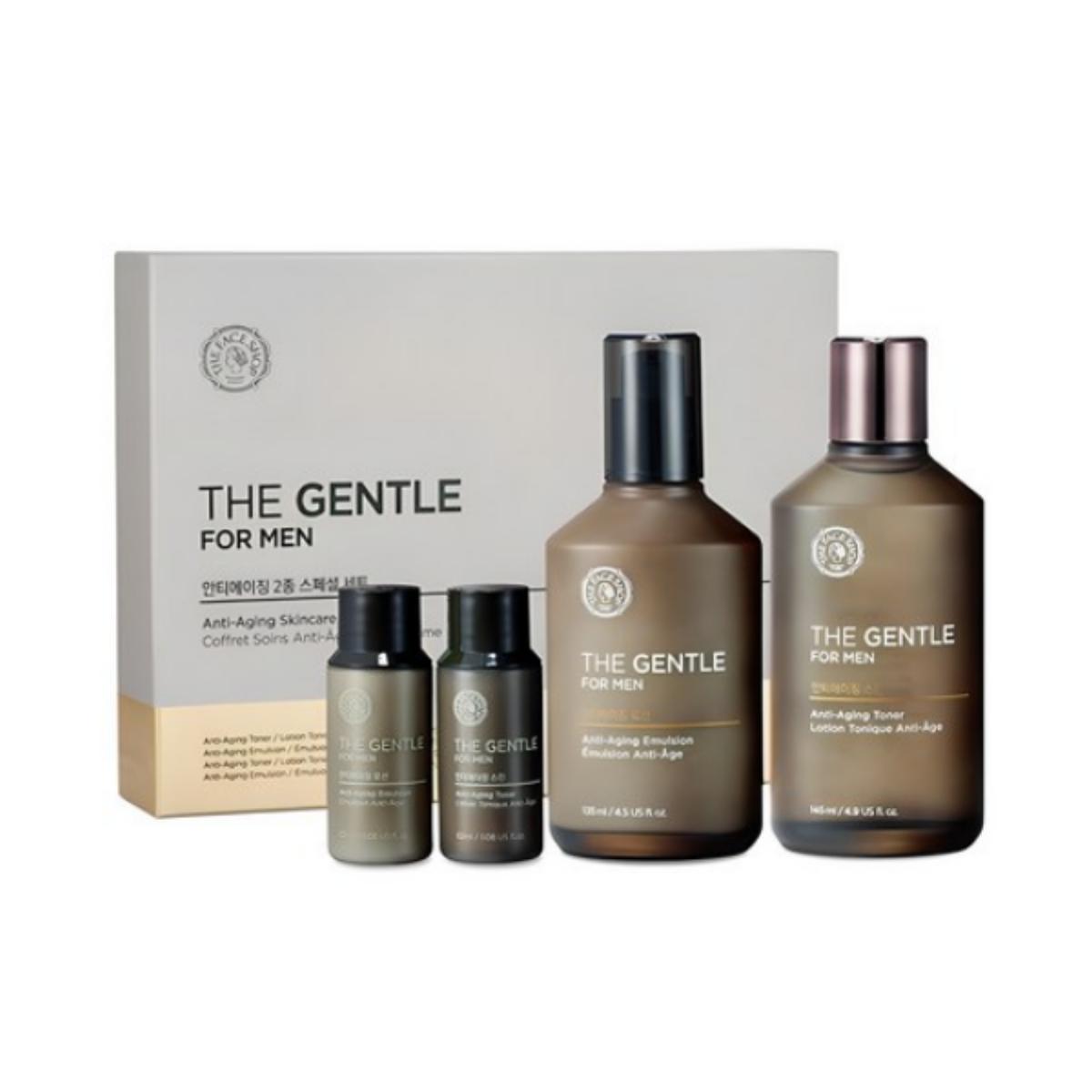 

The Face Shop The Gentle For Men Антивозрастной набор из 2 предметов, 1 шт. (Кожа 145 мл + Лосьон 135 мл + Кожа 32 мл + Лосьон 32 мл)