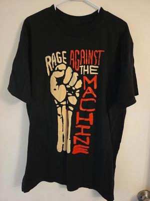 Retro Rage Against The Machine Hand Up Music Cotton Black T Shirt AG425 Unisex T-Shirt