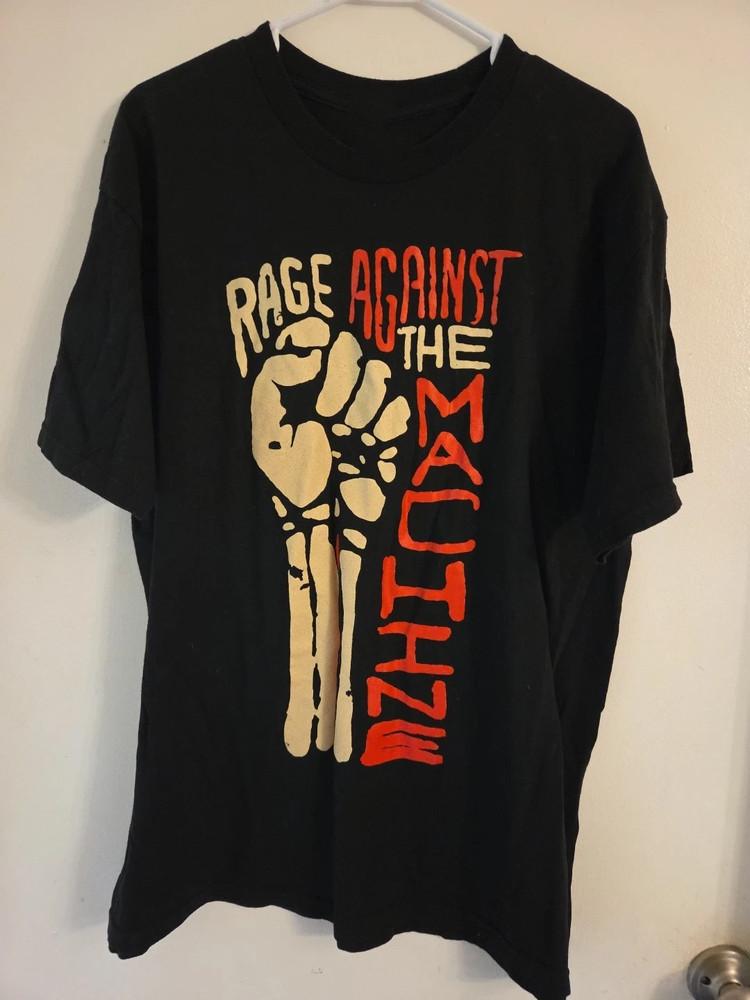 

Retro Rage Against The Machine Hand Up Music Cotton Black T Shirt AG425 Unisex T-Shirt XXL