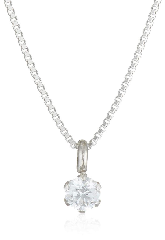Platinum Diamond Necklace of Authenticity D80024325 [D Collection] D-COLLECTION 0.1ct (Certificate Included) [D Color/SI2 Class/Excellent Cut]