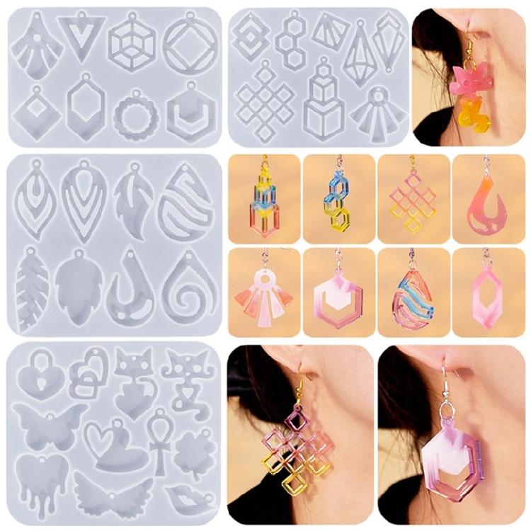 Earring Pendant Silicone Mold Heart DIY Epoxy Resin Mould Jewelry Making Tools
