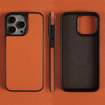 Funda Magnética de Cuero Genuino para Teléfono Para iPhone 16 Pro Max 15Pro 14 13pro 12 11 Cuero Vacuno Inalámbrico Magsafe Fundal Carcasa Trasera capa