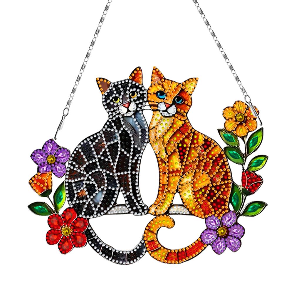 2D/Flat DIY Hanging Diamond Art Kits Rhinestone Diamond Art Window Pendants Diamond Art Pendant DIY Home Decor Hanging Charm