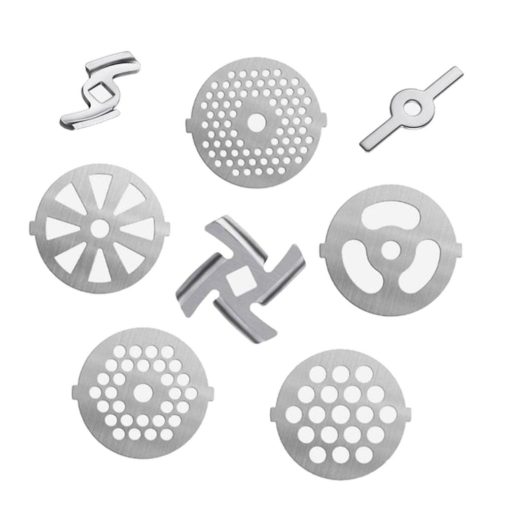 Meat ,Meat Plate Discs ,Stainless Steel Food Accessories for Stand Mixer and - 8pcs