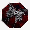 1pc Spider Web Hearts Automatic Folding Umbrella - Compact 8-Rib Design, Durable Plastic & Iron, Lightweight for Outdoor Daily Use305