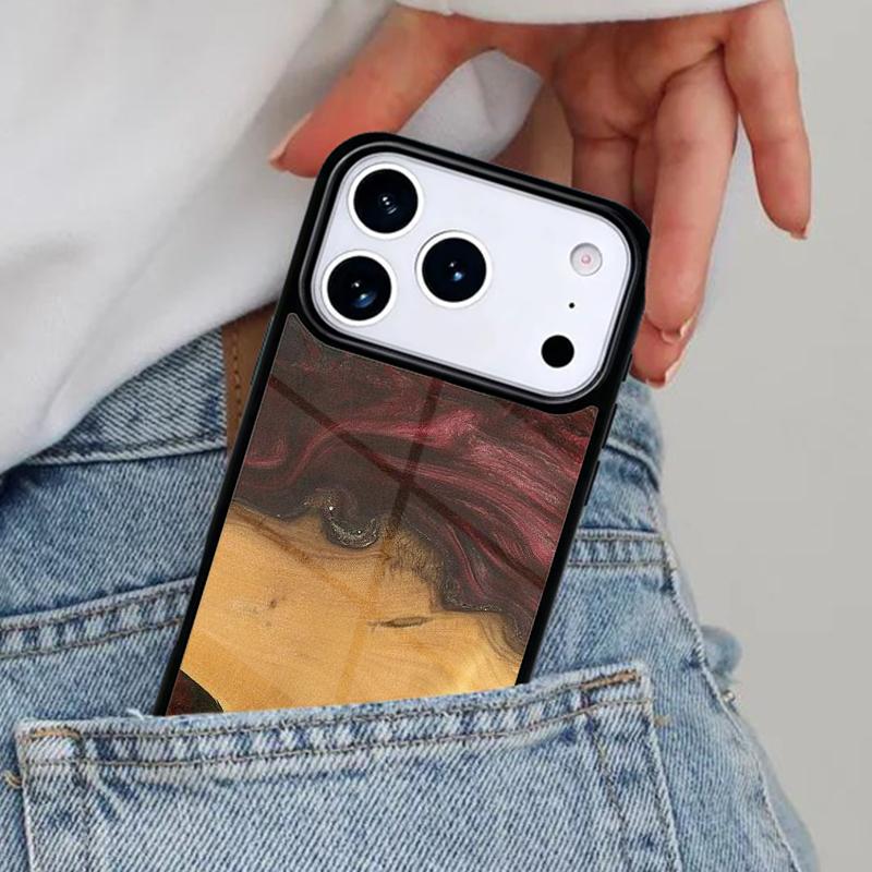 

Traveler Protective Wood Resin Phone Case for iPhone 17ProMax 12 13 14 15 16e 17 Pro Max Plus Air Cover iPhone 16e