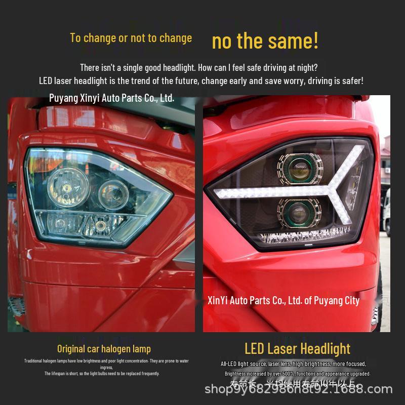 Howo H7G N5G LED Front Headlight Assembly with Dual-Lens and Flowing Turn Signal