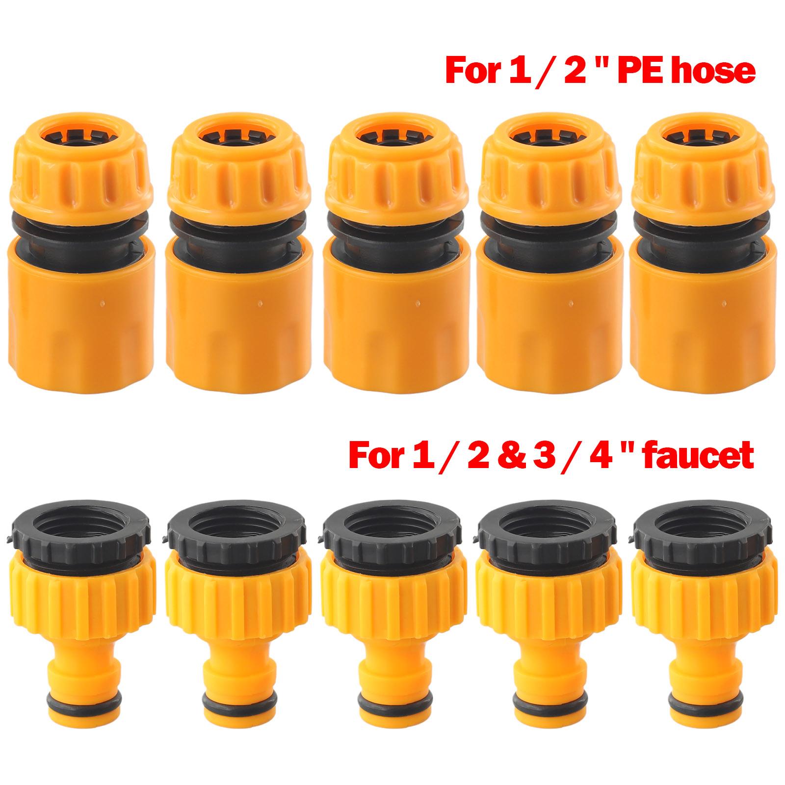 

10 шт. Быстроразъем для шланга 3/4 и 1/2 дюйма, резьбовой соединитель для садового шланга, адаптер для крана для садового полива